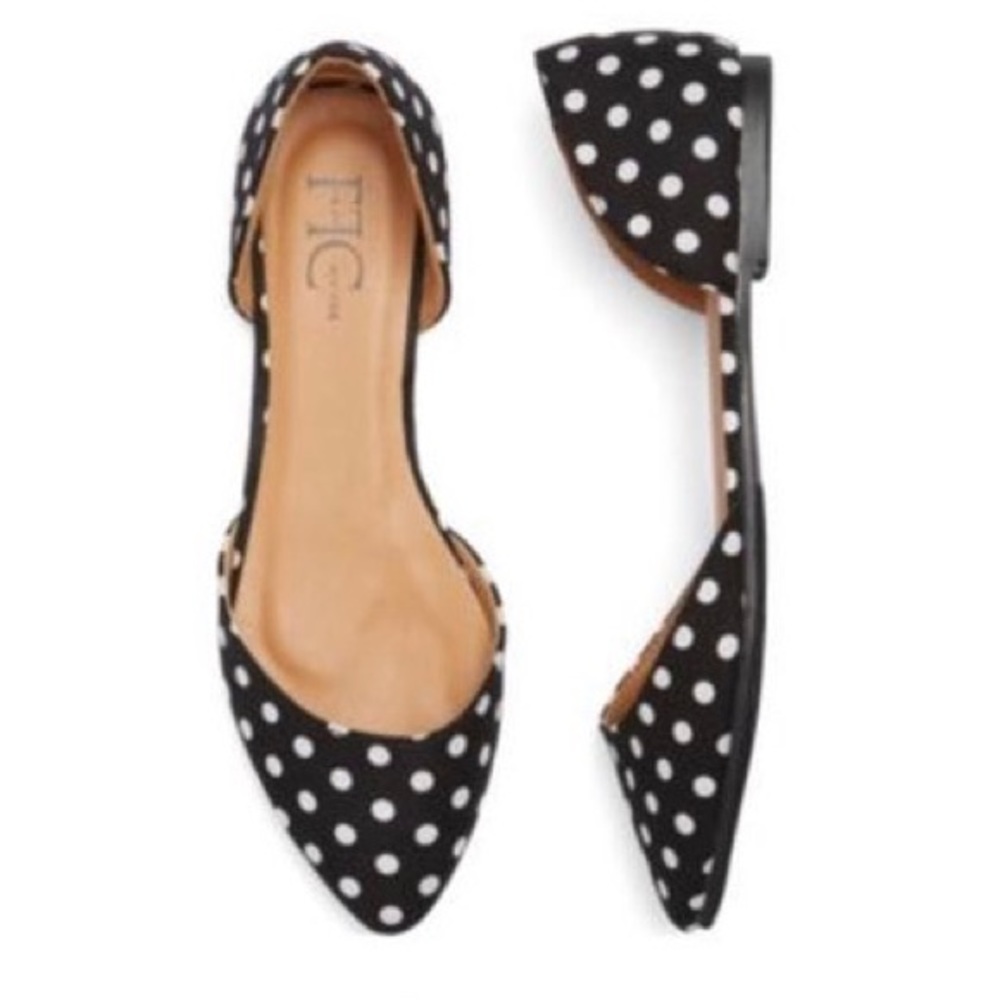 FFC New York Bale D’Orsay B/W Polka Dot Flats